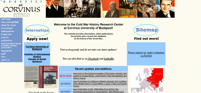 Photo: Homepage, by Cold War History Research Center, Budapest (CWHRC)